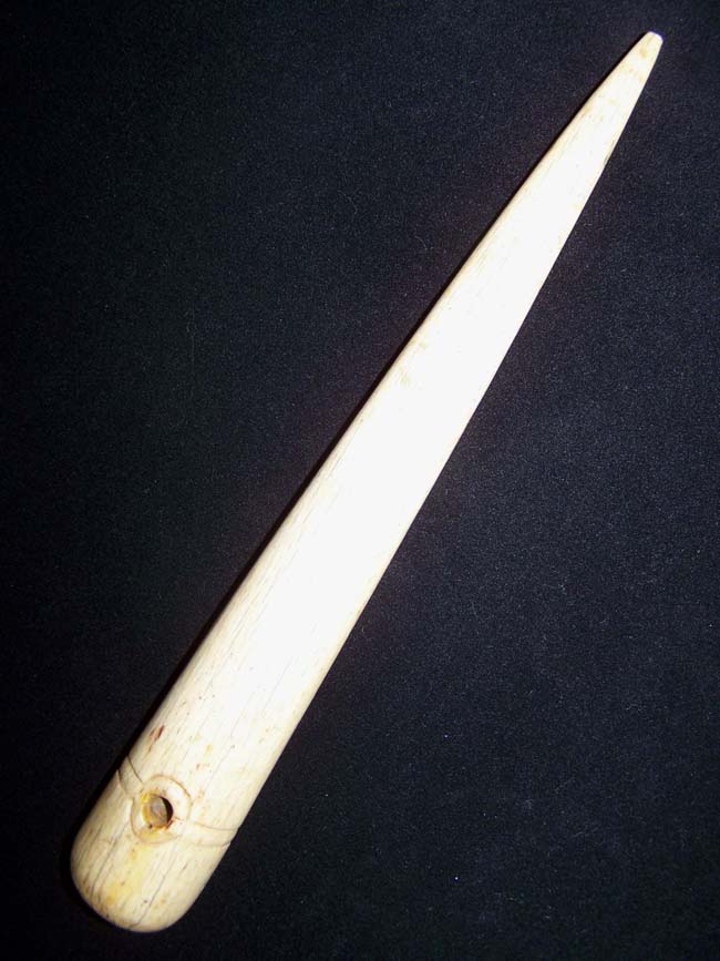 A Beautiful 19th century Sailor-made Whalebone fid, 12 1/2" long, weighing 1 pound